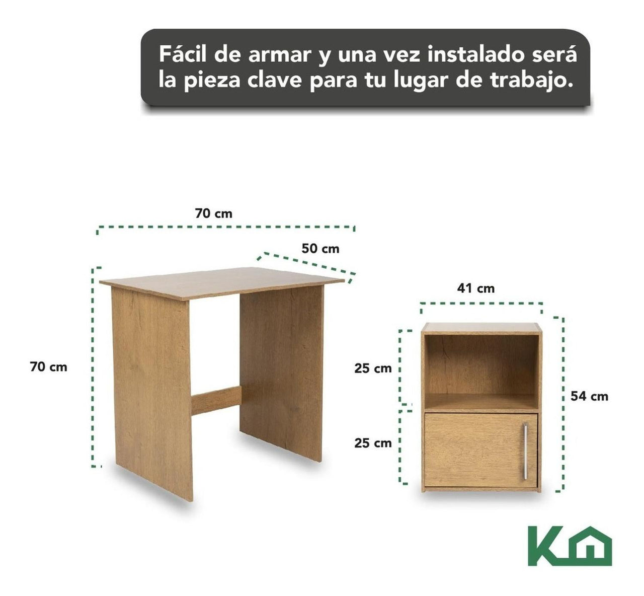 Combo Escritorio + Estante 3 Niveles + Estante Casa Oficina