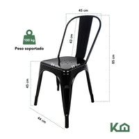 Thumbnail for Silla Tipo Tolix Metal 2 Pieza Comedor Restaurante Exterior
