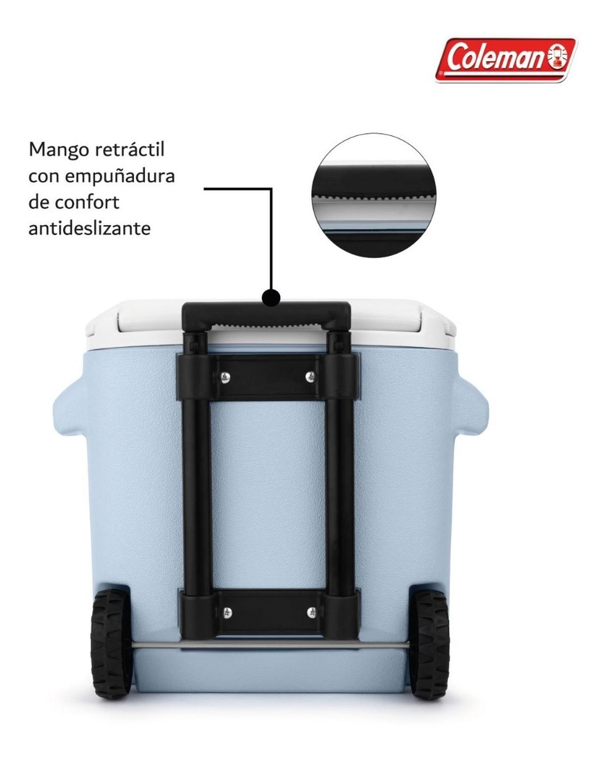Hielera Coleman Con Ruedas Asa Retráctil 28qt Para 36 Latas