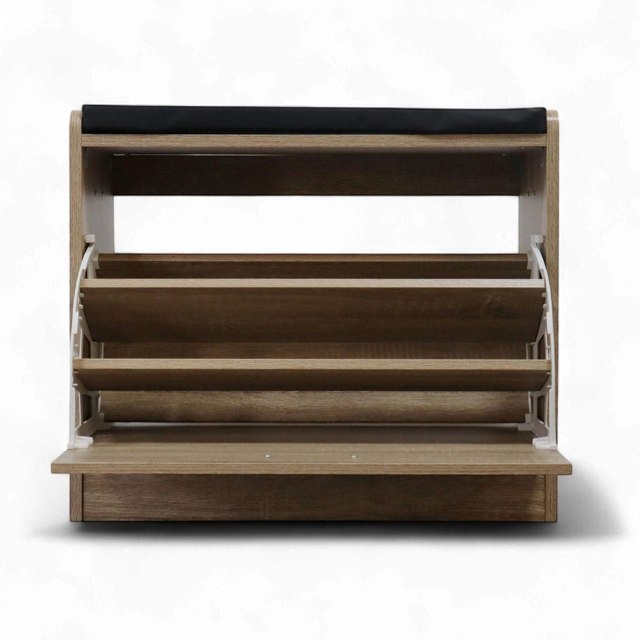 Mueble Zapatero Moderno con Banco y Cojín de Madera Clara