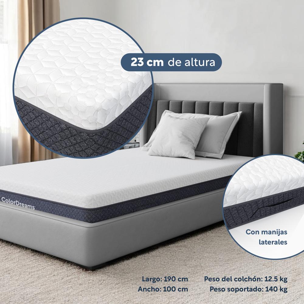 Colchón en Caja Premium Individual 100 cm x 190 cm Modelo SingleDreamer ColorDreams