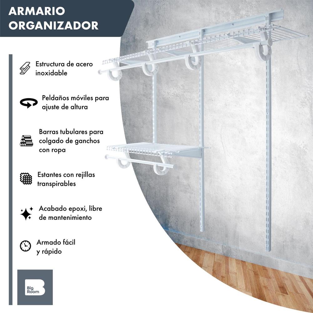 Closet Ropero Armable Armario 2 A 4ft Ajustable Reforzado
