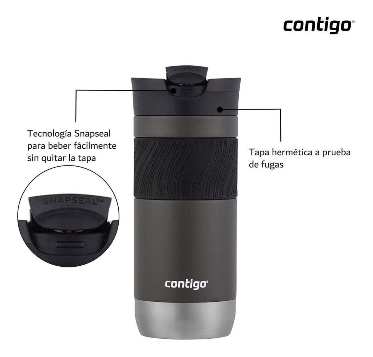 Termo Acero Inox Sistema Snapseal Byron 473 Ml Contigo