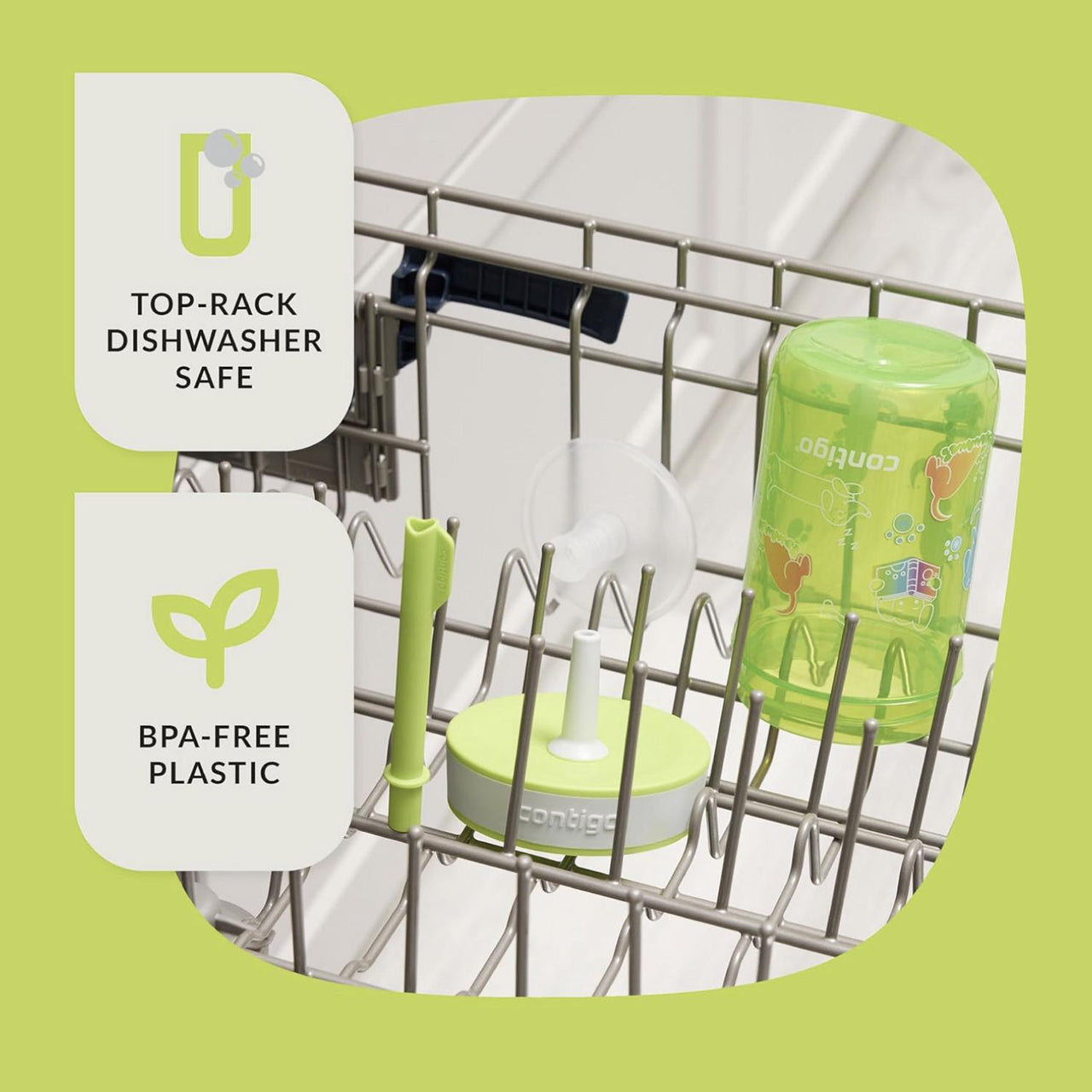 Termo Botella 14oz Para Niños Popote PVC Leigthon Contigo