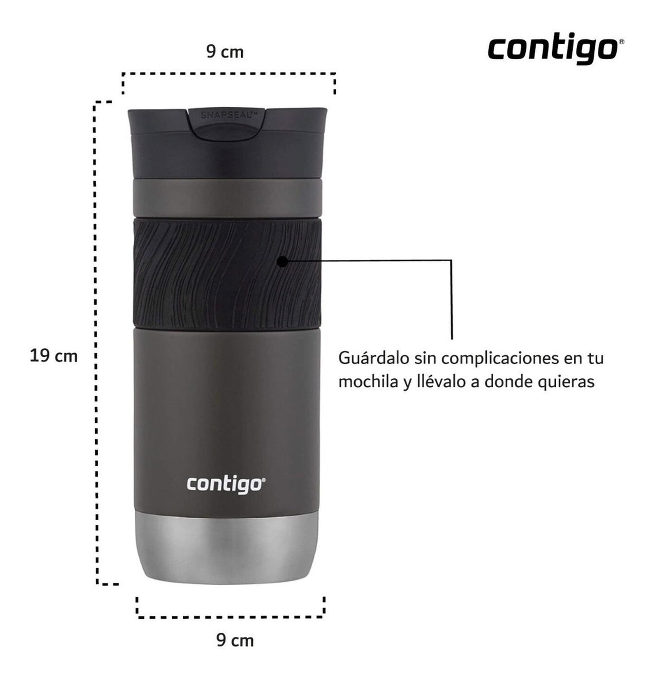Termo Acero Inox Sistema Snapseal Byron 473 Ml Contigo