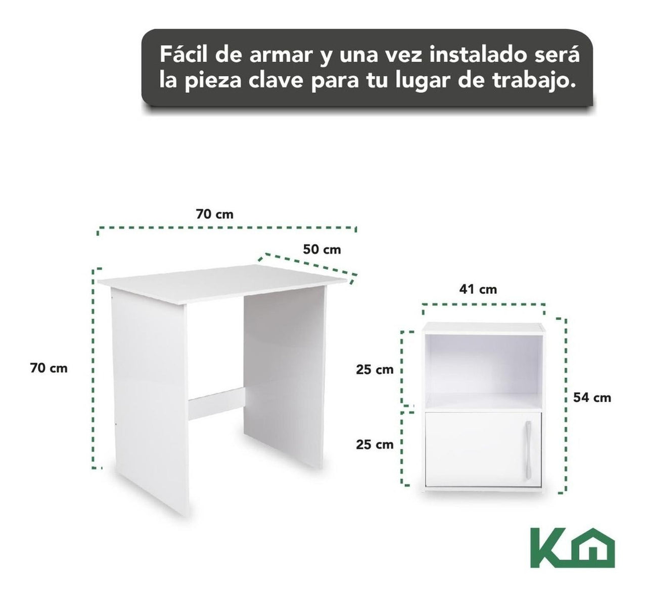 Combo Escritorio + Estante 3 Niveles + Estante Casa Oficina