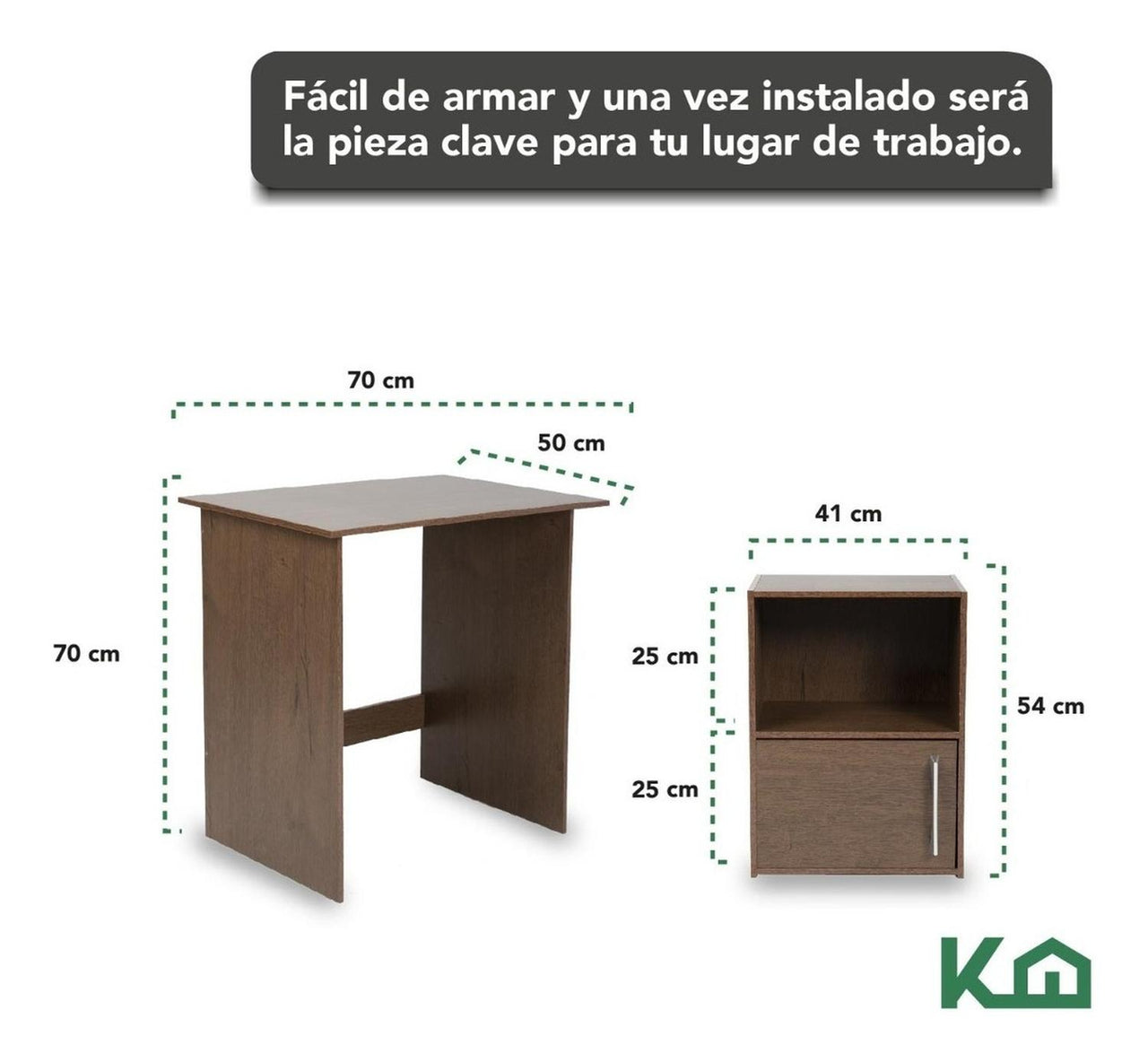 Combo Escritorio + Estante 3 Niveles + Estante Casa Oficina