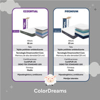 Thumbnail for Colchón en Caja Premium Individual 100 cm x 190 cm Modelo SingleDreamer ColorDreams