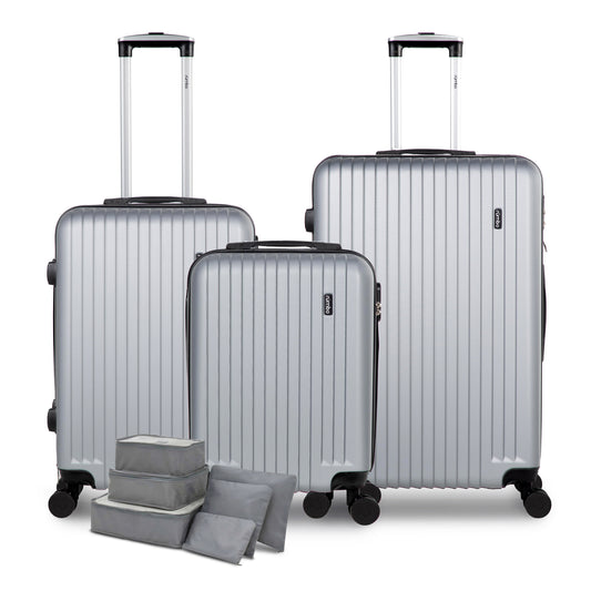 Juego 3 Maletas de Viaje Rígidas Ruedas 360 Bolsas de Viaje Candado TSA