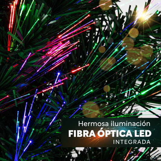 Árbol Navidad Led Integrado Fibra Óptica 1.80 M Pino Frondoso