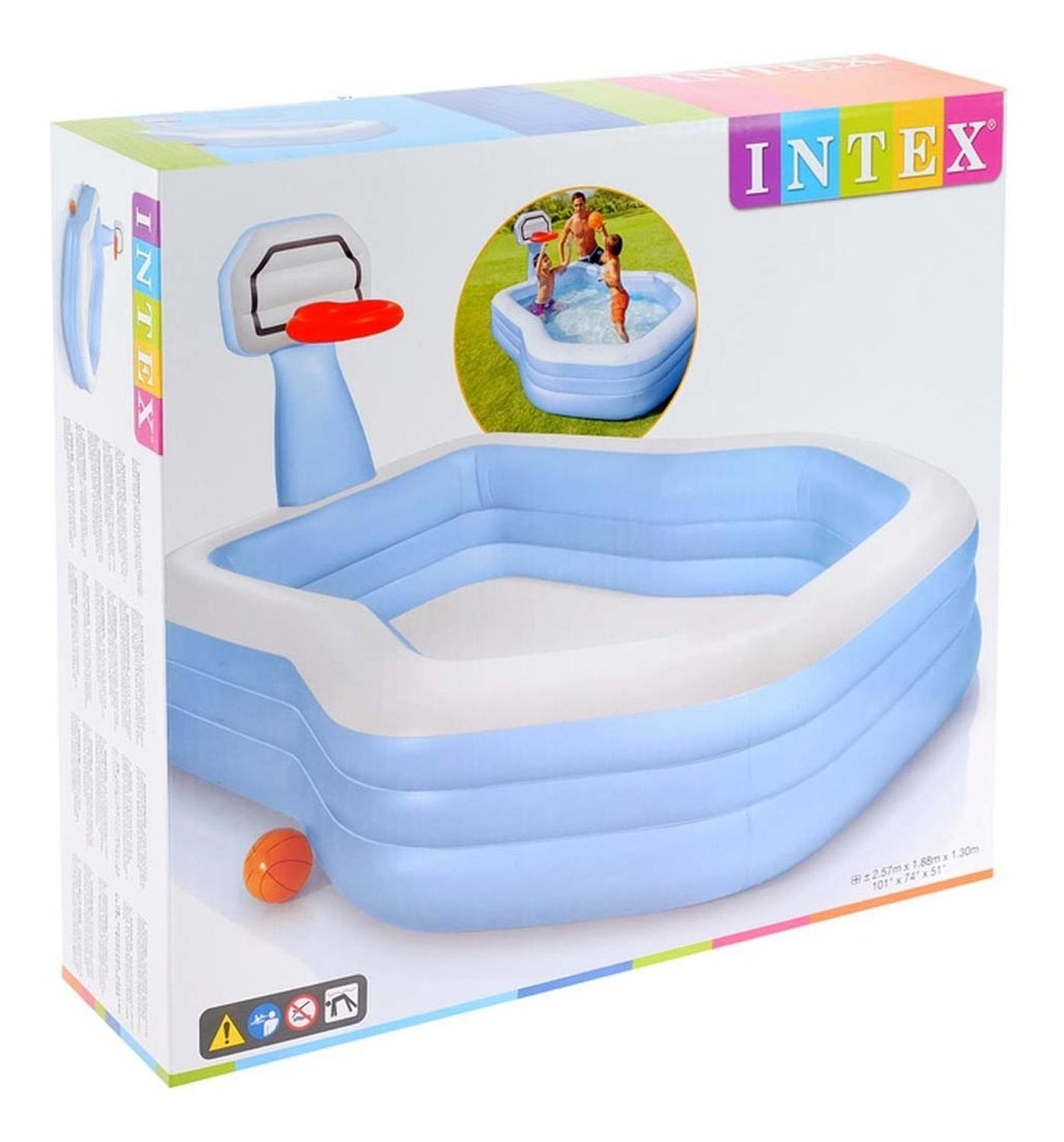 Alberca Piscina Familiar Canasta De Basketball Hogar Intex