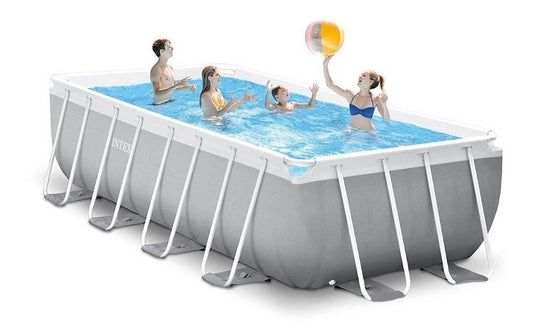 Alberca Piscina Rectangular Hogar Bomba Escalera Intex26791EH-INTEX