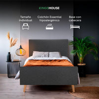 Thumbnail for Base Cama Con Cabecera + Colchón Memory En Caja Individual