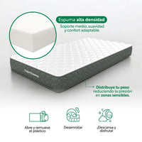 Thumbnail for Base Cama Con Cabecera + Colchón Memory En Caja Individual