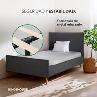 Thumbnail for Base Cama Con Cabecera + Colchón Memory En Caja Individual