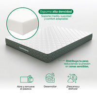 Thumbnail for Base Cama Con Cabecera + Colchón Memory En Caja Matrimonial