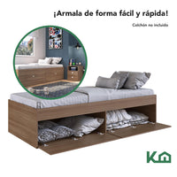 Thumbnail for Base Cama Individual Con Cajones KingsHouse Recamara