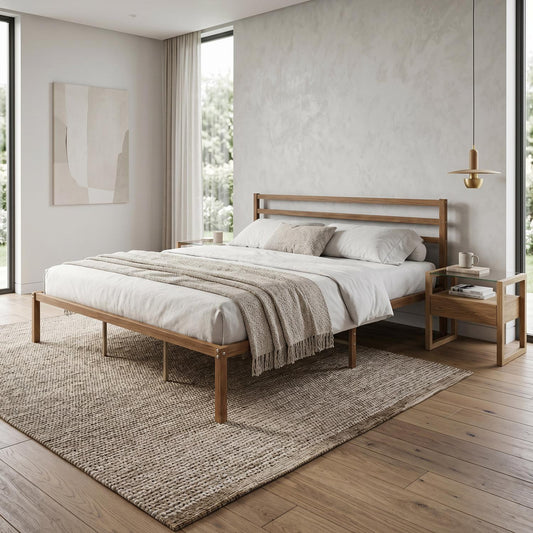 Base Cama King Size Metal y Madera Minimalista ResistenteBEDLEA-K