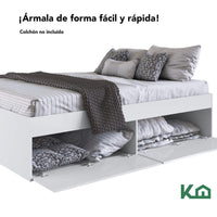 Thumbnail for Base Cama Matrimonial Con Cajones Compartimientos KingsHouse