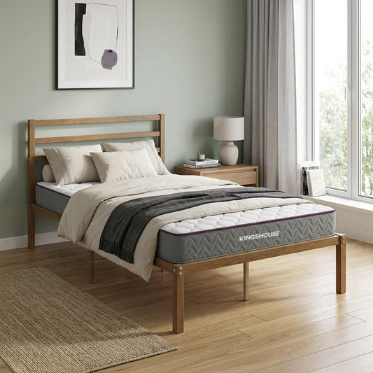 Base Cama Metal y Colchón Individual 100x190 cm Memory FoamDREAMLEA-I