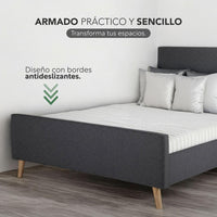 Thumbnail for Base De Cama Individual + Cabecera Tapizada Box Para Colchón