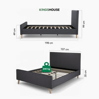 Thumbnail for Base De Cama Individual + Cabecera Tapizada Box Para Colchón