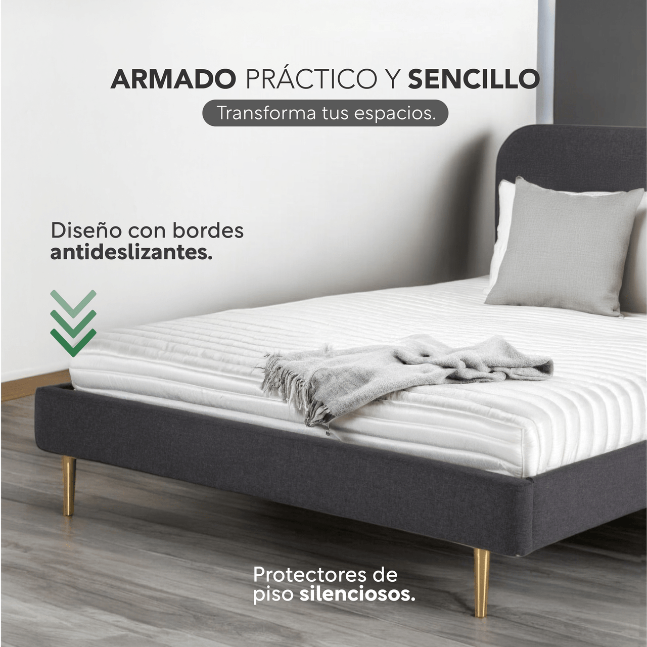 Base De Cama Individual + Colchón Memory Essential En Caja