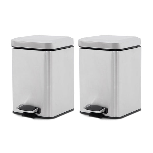 Botes Basura de Acero Inoxidable con Pedal 6L 2PzasTBINMET6-2