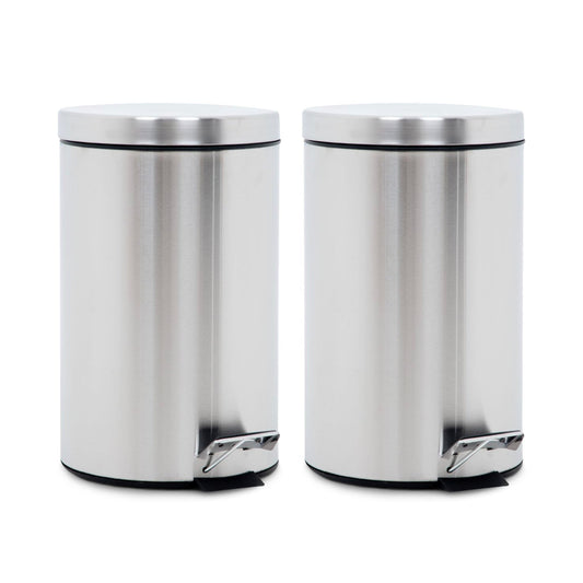 Botes Basura de Acero Inoxidable con Pedal 7L 2PzasTBINMET7-2