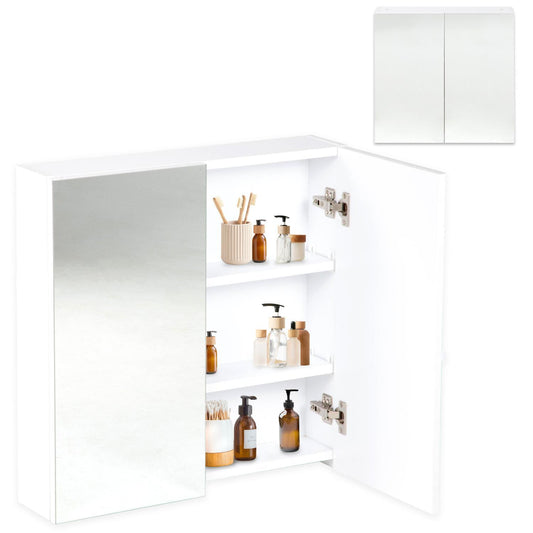 Botiquin Con Espejo Para Baño Organizador 2 Puertas GabineteBATH - MI60 - BLA