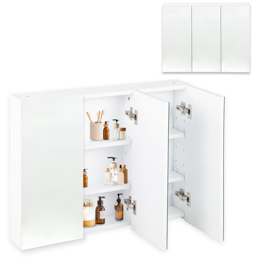 Botiquin Con Espejo Para Baño Organizador 3 Puertas GabineteBATH - MI75 - BLA