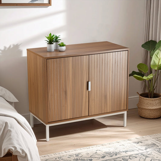 Buró Clara Mesita De Noche Cómoda Para Dormitorio 2 PuertasBUR - CLARA2 - MAD