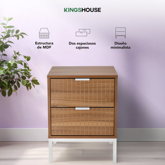 Buró Mesita De Noche Clara Cajonera Para Recámara 2 CajonesBUR - CLARA1 - MAD