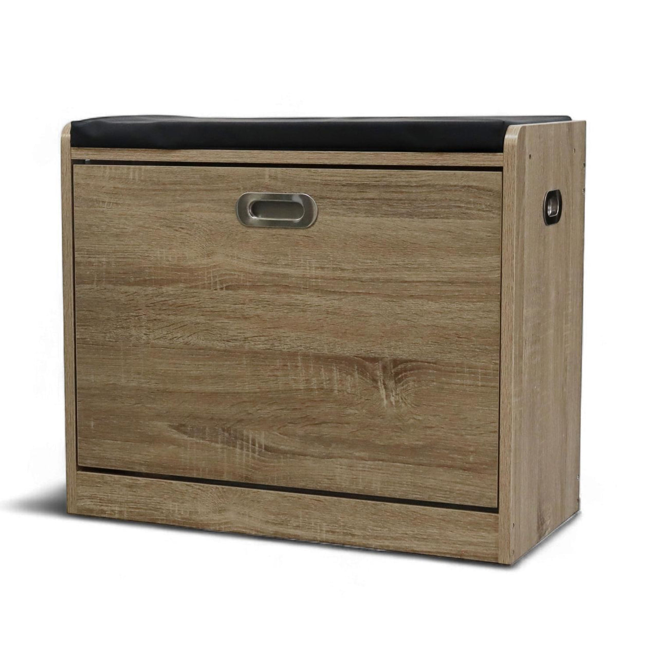 Mueble Zapatero Moderno con Banco y Cojín de Madera Clara