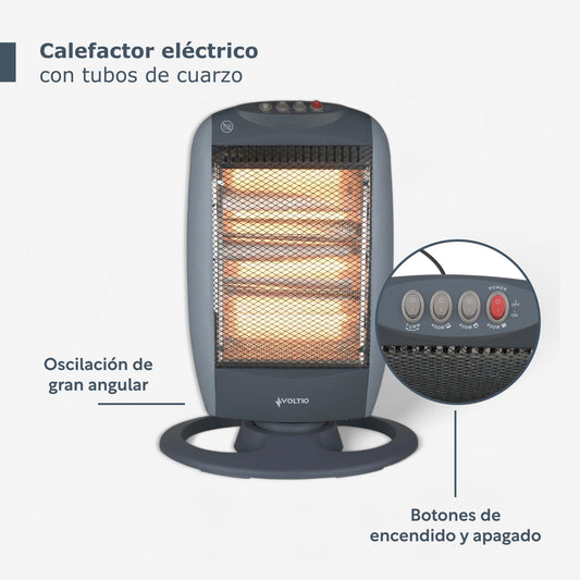Calefactor Calentador Halogeno Eléctrico De Cuarzo 3 NivelesCEC3VOLT