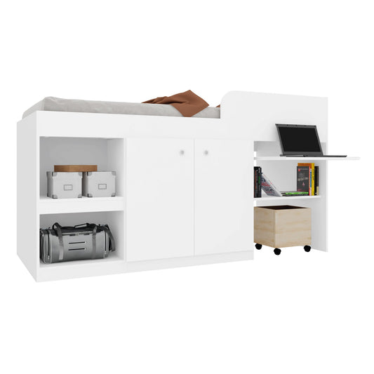 Cama Individual Escritorio Cajones Litera Base KingsHouseBEDSIN4 - BLA