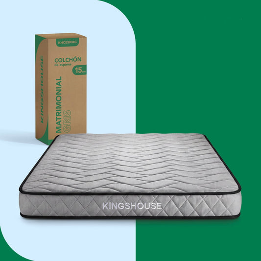 Colchón Matrimonial Kingshouse | Memory Foam 15cm | En CajaKHCESPMG