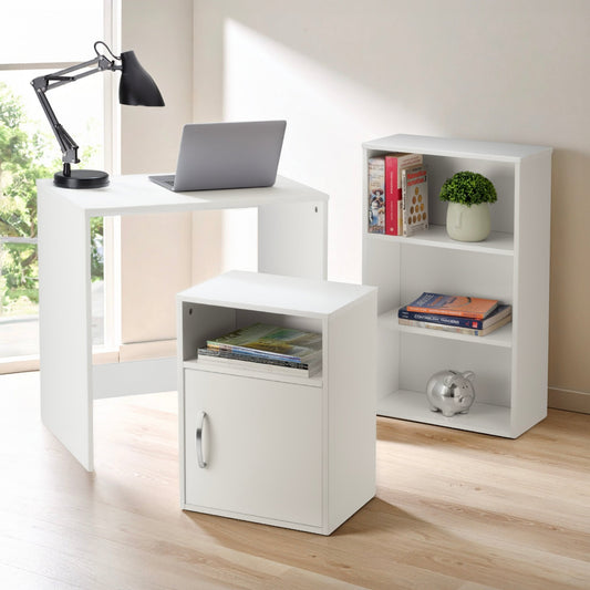 Combo Escritorio, Librero y Archivero para Hogar y OficinaDESK3-BLA