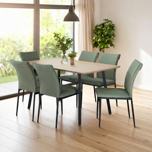 Comedor 6 Sillas Modelo Vita Estilo Madera Moderno EleganteDNGVITA6-VER