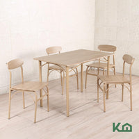 Thumbnail for Comedor De 4 Sillas Metal Mesa Rectangular Elegante Moderno