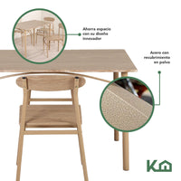 Thumbnail for Comedor De 4 Sillas Metal Mesa Rectangular Elegante Moderno