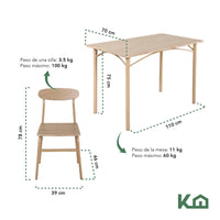 Thumbnail for Comedor De 4 Sillas Metal Mesa Rectangular Elegante Moderno