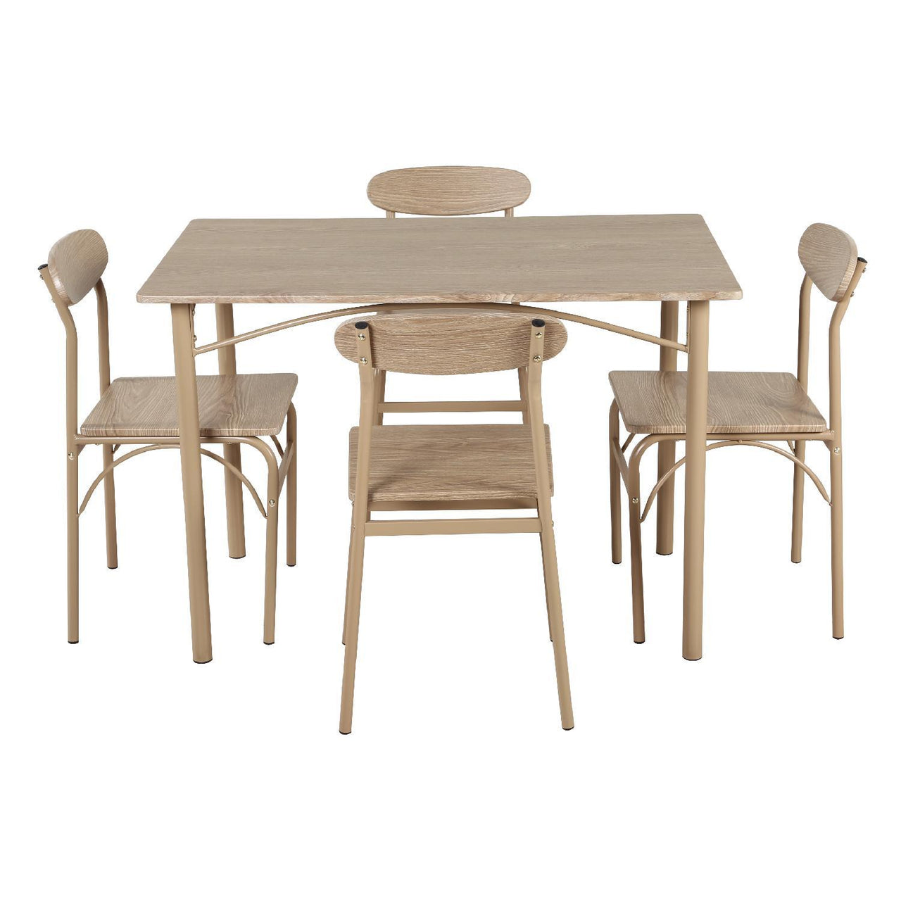 Comedor De 4 Sillas Metal Mesa Rectangular Elegante Moderno