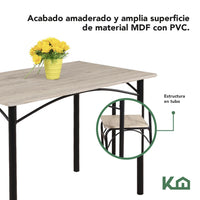 Thumbnail for Comedor De 4 Sillas Metal Mesa Rectangular Elegante Moderno