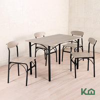 Thumbnail for Comedor De 4 Sillas Metal Mesa Rectangular Elegante Moderno