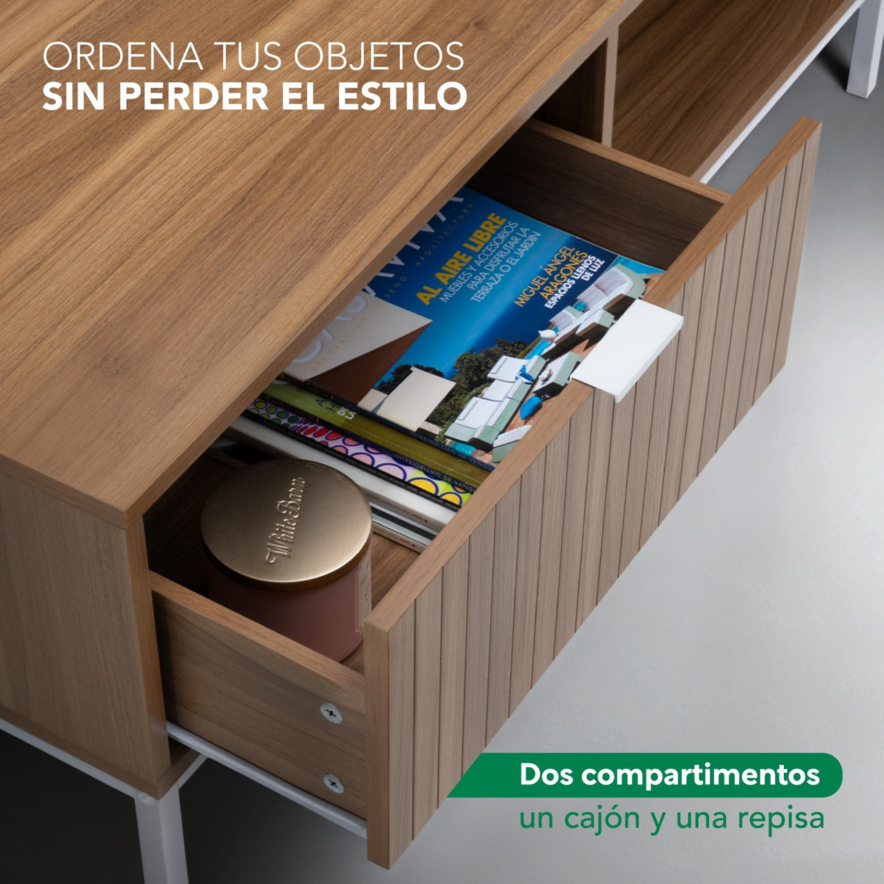 Cómoda Mesa Multiusos Organizador Clara Recámara Sala TV