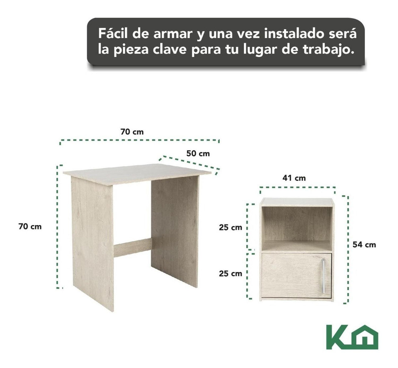Combo Escritorio + Estante 3 Niveles + Estante Casa Oficina