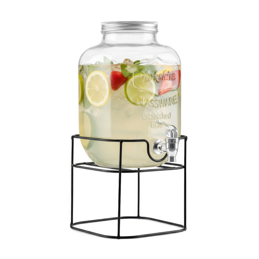 Dispensador Bebidas 5 Litros Mason Jar Vitrolero Con BaseJAR-MASON5-MET