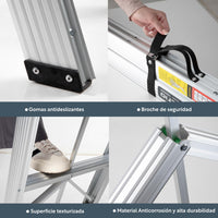 Thumbnail for Escalera Plegable Aluminio 5 Escalones Fold A Step Portátil