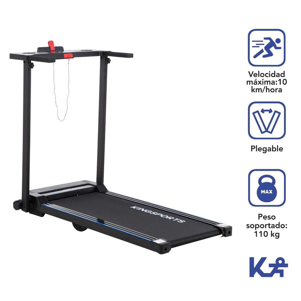 Caminadora Electrica Plegable Color Negro Kingsports